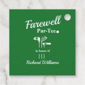 Étiquettes Cadeau Adieu Retraite Golf Clubs Theme Par Tee (Dos)