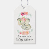Étiquettes-cadeau Adorable bébé éléphant Baby shower de fille (Devant)
