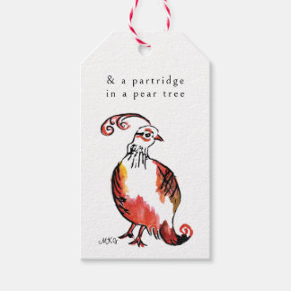 Étiquettes-cadeau Adresse Orange Partridge Cute Illustrée À La Main