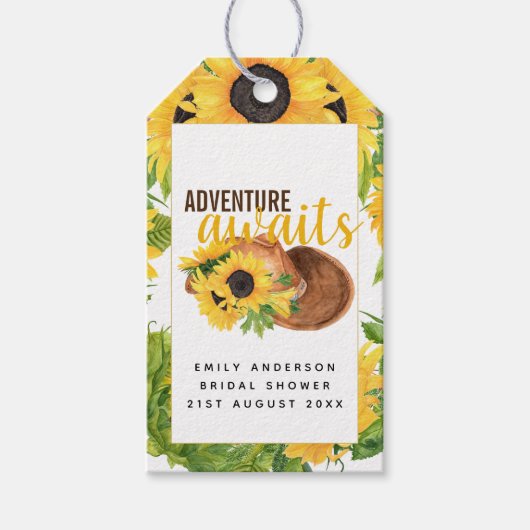 Étiquettes-cadeau Adventure Attend la Fête des mariées rustique des (Devant)