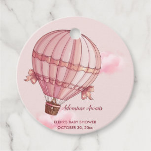 Étiquettes Cadeau Adventure Attend le Baby shower de ballon à air ch