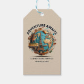 Étiquettes-cadeau Adventure Await Modern Globe Baby shower (Devant)
