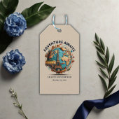 Étiquettes-cadeau Adventure Await Modern Globe Baby shower