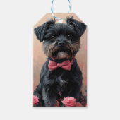 Étiquettes-cadeau Affenpinscher avec Rose - Saint Valentin (Devant)