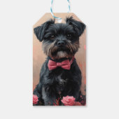 Étiquettes-cadeau Affenpinscher avec Rose - Saint Valentin (Dos)