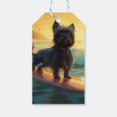 Étiquettes-cadeau Affenpinscher Beach Surf Peinture (Dos)