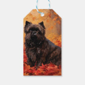 Étiquettes-cadeau Affenpinscher en automne Feuilles automne Inspiré (Dos)