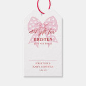 Étiquettes-cadeau Affichage de Baby Shower Cœur Rose Baby Shower  (Devant)