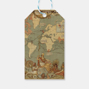Étiquettes-cadeau Affiche de la carte du monde de l'Empire britanniq