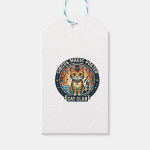 Étiquettes-cadeau Affiche Magie de Cirque Chat Mignon Design - Cirqu