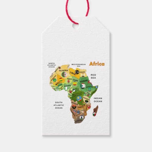 Étiquettes-cadeau Africa map (Devant)