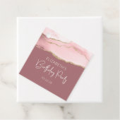 Étiquettes Cadeau Agate Blush Rose or Dusty Rose Anniversaire (En situation)