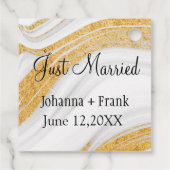 Étiquettes Cadeau Agate mariée avec des bandes d'or (Dos)