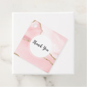 Étiquettes Cadeau Agate rose vierge avec ruban or Élégant (En situation)