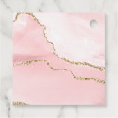 Étiquettes Cadeau Agate rose vierge avec ruban or Élégant (Dos)