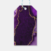 Étiquettes-cadeau Agate violet et or Anniversaire Merci (Dos)