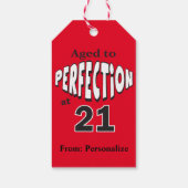 Étiquettes-cadeau Âgé à la perfection à 21 ans (Dos)