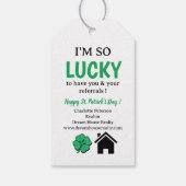 Étiquettes-cadeau Agent immobilier simple Realtor St.Patrick's Day (Dos)
