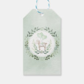 Étiquettes-cadeau Agneau mignon Printemps Baby shower vert Merci (Dos)