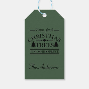 Étiquettes-cadeau Agritourisme Joyeux arbres de Noël