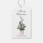 Étiquettes-cadeau Agritourisme rustique sapin pointillé de Noël (Devant)