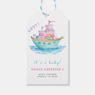 Étiquettes-cadeau Ahoy C'est Un Bébé Bateau Animaux Baby shower de v