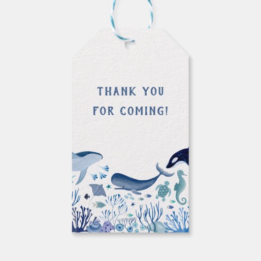 Étiquettes-cadeau Ahoy C'est un garçon sous le Merci du Baby shower (Dos)