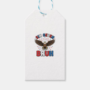 Étiquettes-cadeau Aigle Patriotique Six Sept Bruh Design Vectoriel_1