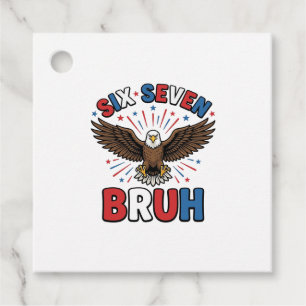 Étiquettes Cadeau Aigle Patriotique Six Sept Bruh Design Vectoriel_1