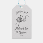 Étiquettes-cadeau Aiguilles à fils et à Tricot modifiables, juste po (Devant)