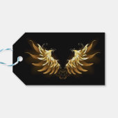 Étiquettes-cadeau Ailes d'Ange d'or sur arrière - plan noir (Dos Horizontal)