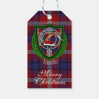 Étiquettes-cadeau Ainslie Scottish Clan Tartan & Crest