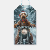 Étiquettes-cadeau Airedale Chien équitation Moto Noël (Dos)