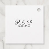 Étiquettes Cadeau Ajouter monogramme nom couple ajouter date année m (Dos)
