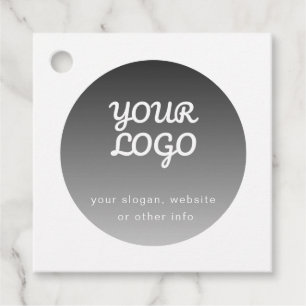 Étiquettes Cadeau Ajouter un logo Bordure blanche dégradé gris fon