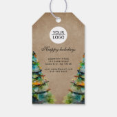 Étiquettes-cadeau Ajouter un logo Promotion d'arbre de Noël de texte (Dos)