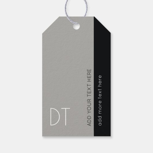 Étiquettes-cadeau ajouter un nom à un gris moderne (Dos)