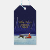 Étiquettes-cadeau Ajouter un nom de famille/organisation Bleu + Père (Devant)