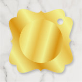 Étiquettes Cadeau Ajouter un texte de monogramme de logo Faux aspect (Dos)