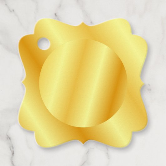 Étiquettes Cadeau Ajouter un texte de monogramme de logo Faux aspect (Devant)