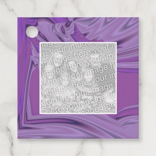 Étiquettes Cadeau Ajouter votre bordure abstraite violet photo (Devant)
