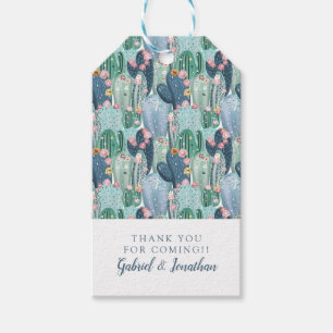 Étiquettes-cadeau Ajouter votre nom Motif Soft Patel Cactus