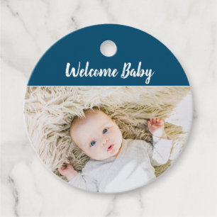 Étiquettes Cadeau Ajouter votre propre photo Bienvenue bébé