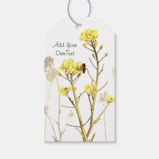 Étiquettes-cadeau Ajouter Votre Propre Texte Fleurs Jaunes (Devant)