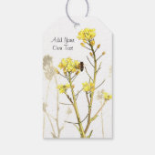 Étiquettes-cadeau Ajouter Votre Propre Texte Fleurs Jaunes (Dos)