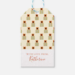 Étiquettes-cadeau Ajoutez votre Flora orange inspirée   scandinave