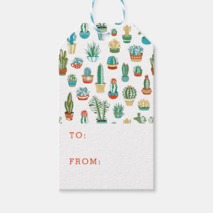 Étiquettes-cadeau Ajoutez votre motif nommé de Succulents de