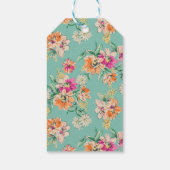 Étiquettes-cadeau Ajoutez votre nom | Dessin floral brillant (Dos)