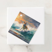 Étiquettes Cadeau Akita Beach Surf Peinture (En situation)