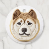 Étiquettes Cadeau Akita Chien 3D Inspiré (Dos)